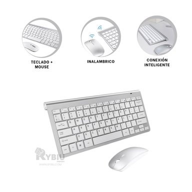 TECLADO Y CURSOR RYBIU DN-H263 EFICIENTES COLOR BLANCO + REGALO AGENDITA - 3