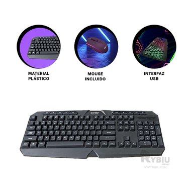 KEYBOARD RYBIU ET-M3541 RECARGABLE MODELO ET M3535 + REGALO STICKERS - 3