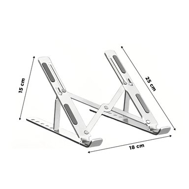 SOPORTE PARA LAPTOP RYBIU TE31672 PLEGABLE EN PLATEADO + PAPEL REGALO - 4