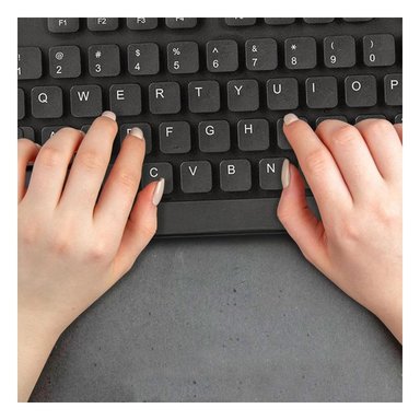 TECLADO RYBIU FC 535 ERGONOMICO CON CABLE USB EN NEGRO + PAPEL REGALO - 3