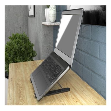 SOPORTE PLEGABLE RYBIU TE31671 ALUMINIO PARA LAPTOP EN COLOR NEGRO - 1