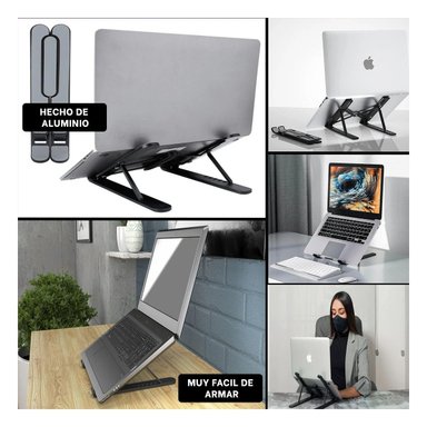 SOPORTE PLEGABLE RYBIU TE31671 ALUMINIO PARA LAPTOP EN COLOR NEGRO - 5