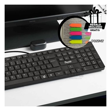 DISPOSITIVO DE ENTRADA RYBIU FC 535 TECLADO NEGRO + POST-IT ADHESIVOS