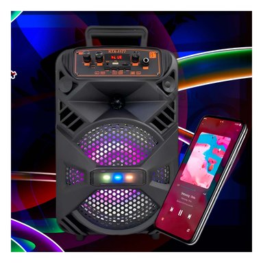 PARLANTE BLUETOOTH RYBIU KTX-1177 TRANSPORTABLE KTS 1177 NEGRO + PAPEL REGALO - 1