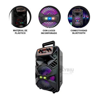 PARLANTE BLUETOOTH RYBIU KTX-1177 TRANSPORTABLE KTS 1177 NEGRO + PAPEL REGALO - 3
