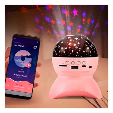 PARLANTE RYBIU TE31653 LAMPARA FORMA LUNA DIVERTIDO COLOR ROSADO - 2