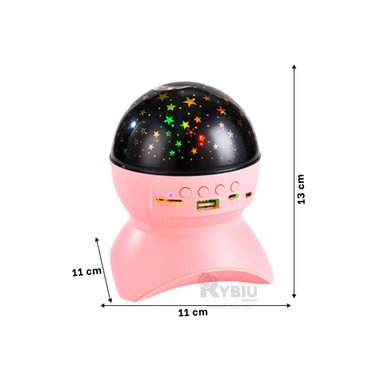 PARLANTE RYBIU TE31653 BOCINA LUCES COLOR ROSADO + BANDERITAS ADHESIVAS - 5