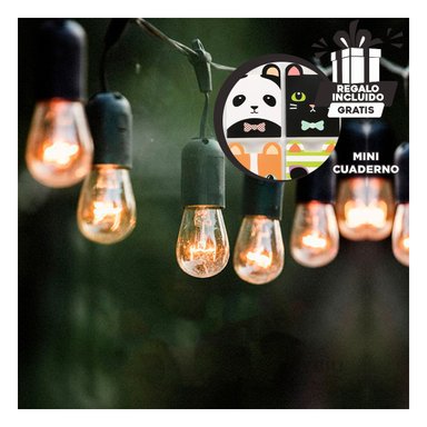 LUCES RYBIU TE32088 NEGRO GUIRNALDA FASCINANTE 20 FOCOS + REGALO AGENDITA