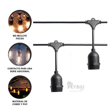 LUCES RYBIU TE32088 NEGRO ILUMINACION RELAJANTE FOCO 20M + GIFT STICKERS