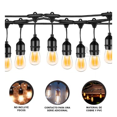 LUCES RYBIU TE32088 NEGRO CADENA PERFECTA 10M + LIGAS REGALO