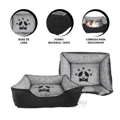 COLCHON PERROS MA31035 MASCOTA TALLA M NEGRO RYBIU + ENVOLTORIO REGALO