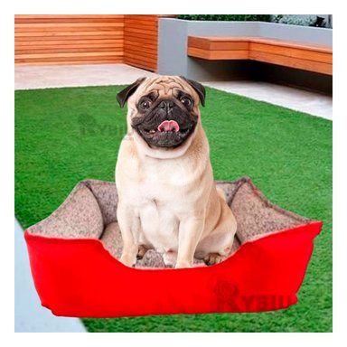 COLCHON PERROS MA31036 COMODA TALLA M ROJO RYBIU + GIFT STICKERS