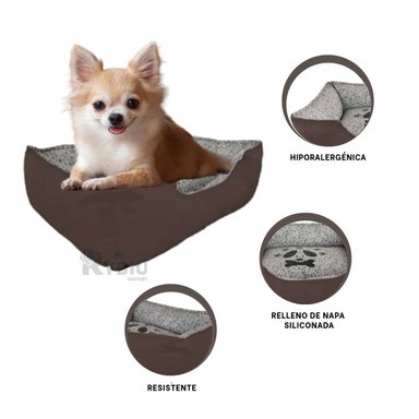 CAMA PERROS MA31039 MASCOTAS BASE LONA MARRON RYBIU + PAPEL REGALO