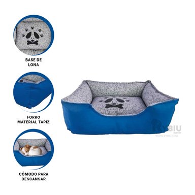 CAMA PERROS MA31037 BASE MASCOTA DINAMICO TALLA S AZUL RYBIU + LIGAS REGALO