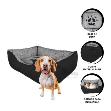 COLCHON PERROS MA31035 PELUDOS TALLA M NEGRO RYBIU + GIFT MINIAGENDA