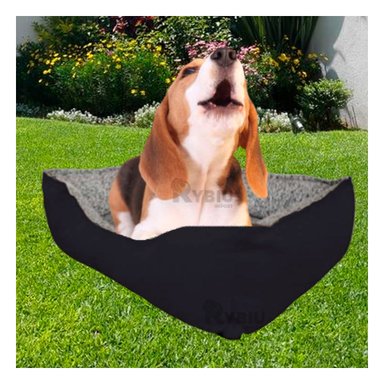 CAMA PERROS MA31035 BASE COMODA DORMIR TALLA M NEGRO RYBIU + BANDERITAS ADHESIVAS - 3