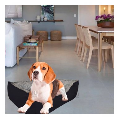 CAMA PERROS MA31035 BASE COMODA DORMIR TALLA M NEGRO RYBIU + BANDERITAS ADHESIVAS - 4