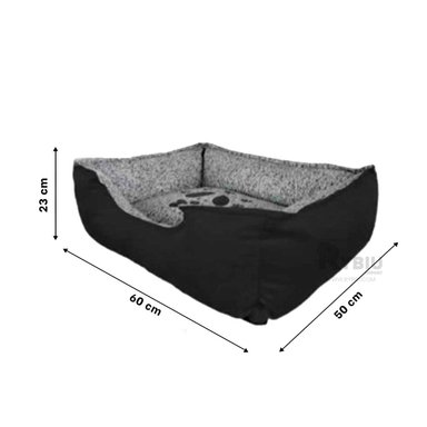 CAMA PERROS MA31035 BASE COMODA DORMIR TALLA M NEGRO RYBIU + BANDERITAS ADHESIVAS - 5