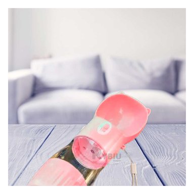 BOTELLA PERRO Y GATO MA29118 RYBIU DISPENSADORA ROSADO + REGALO LIGAS PEINAR