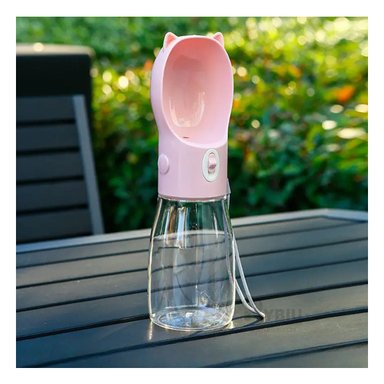 BOTELLA PERRO Y GATO MA29118 RYBIU DISPENSADORA ROSADO + REGALO LIGAS PEINAR - 2