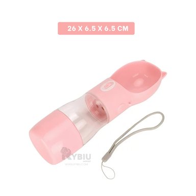 BOTELLA PERRO Y GATO MA29118 RYBIU DISPENSADORA ROSADO + REGALO LIGAS PEINAR - 5