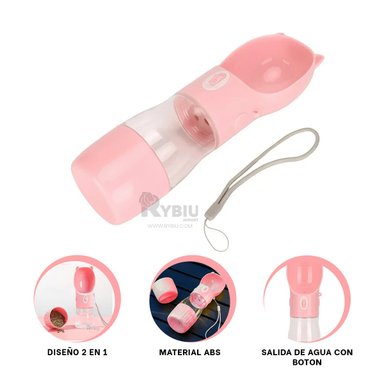 BEBEDERO GATO MA29118 RYBIU FORMA ROSADO + ENVOLTORIO REGALO