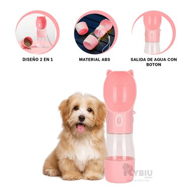 BEBEDERO PERRO Y GATO MA29118 RYBIU CON FACIL MANEJO ROSADO + REGALO AGENDITA