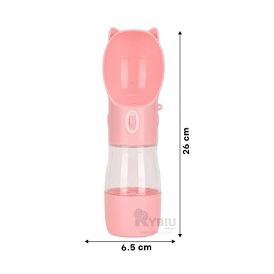BOTELLA GATOS MA29118 RYBIU APTA ROSADO + BANDERITAS ADHESIVAS