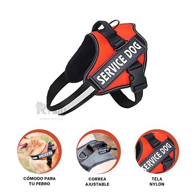 CORREA PERROS MA30973 RYBIU APOYO CANINO TALLA S ANARANJADO + REGALO STICKERS