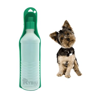 BOTELLA PERRO MA31014 RYBIU LLEVAR AGUA PET VERDE + BANDERITAS ADHESIVAS