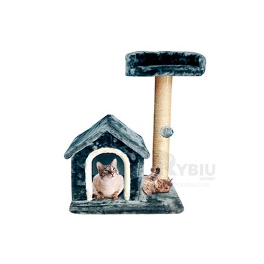 CASA GATOS MA31118 CON DOS PISOS TREPAR FELINO AZUL + GIFT STICKERS RYBIU - 2