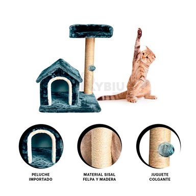 CASA GATOS MA31118 ENTRETENIMIENTO GATUNO AZUL + ENVOLTORIO REGALO RYBIU - 3
