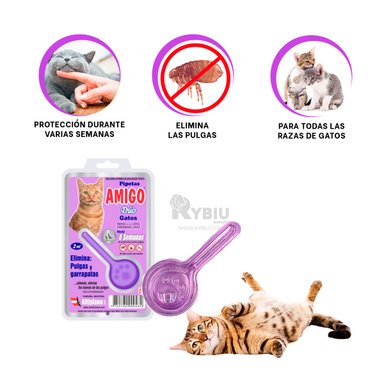 PIPETA GATOS RYBIU ANTIPULGA EFECTIVA MORADO + ENVOLTORIO REGALO