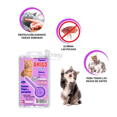 PIPETA GATOS RYBIU ANTIPULGA FUERTE MORADO + GIFT STICKERS - 4