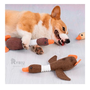 MUÑECO LANA PERROS Y GATOS MA31264 ERGONOMICO PATO EN MARRON + ENVOLTORIO REGALO RYBIU