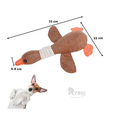 JUGUETE LANA PERROS Y GATOS MA31264 VERSATIL PATO EN MARRON + BANDERITAS ADHESIVAS RYBIU