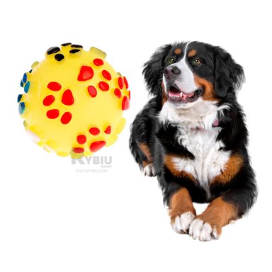 JUGUETE PERROS MA31238 REDONDO EN AMARILLO TALLA L + BANDERITAS ADHESIVAS RYBIU