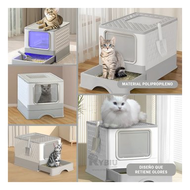 SANITARIO GATOS RYBIU MA32508 MODERNO PET PLOMO + REGALO AGENDITA - 3