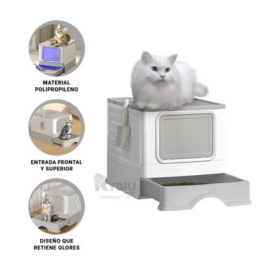 SANITARIO GATOS RYBIU MA32508 MODERNO PET PLOMO + REGALO AGENDITA - 4