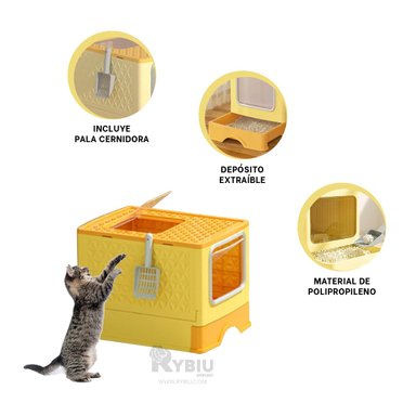 SANITARIO GATOS RYBIU MA32514 CUBIERTO BASE AMARILLO + ENVOLTORIO REGALO