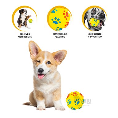 BOLA PERROS MA31238 SUAVE MASCOTAS AMARILLO EN L + GIFT MINIAGENDA RYBIU