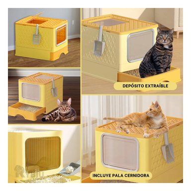 SANITARIO GATOS RYBIU MA32514 PUERTA RECIPIENTE AMARILLO + REGALO STICKERS