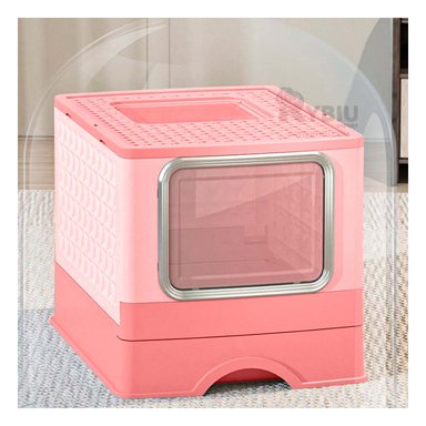 SANITARIO GATOS RYBIU MA32512 PUERTA RECIPIENTE ROSADO + REGALO STICKERS