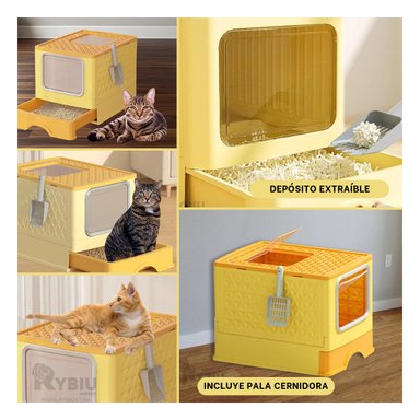 SANITARIO GATOS RYBIU MA32514 FUNCIONAL AMARILLO + GIFT MINIAGENDA