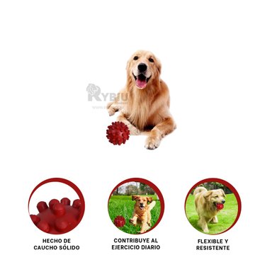 PELOTA CAUCHO PERROS MA31152 MORDER PET TALLA L ROJO + ENVOLTORIO REGALO RYBIU