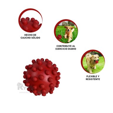 PELOTA CAUCHO PERRO MA31152 MORDER TALLA L ROJO + GIFT MINIAGENDA RYBIU