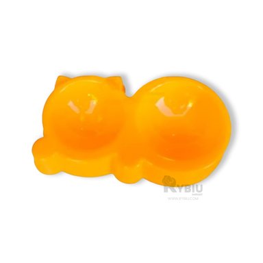 COMEDERO GATO MA31287 RYBIU CON 2 DIVISIONES TALLA M AMARILLO + REGALO STICKERS - 2