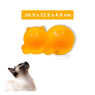 COMEDERO GATO MA31287 RYBIU CON 2 DIVISIONES TALLA M AMARILLO + REGALO STICKERS - 5