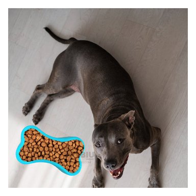 PLATO PERRO Y GATO MA31321 RYBIU PRACTICO CON DISEÑO CELESTE + PAPEL REGALO