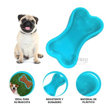 RECIPIENTE PERRO Y GATO MA31321 RYBIU CON DISENO HUESO CELESTE + POST-IT ADHESIVOS